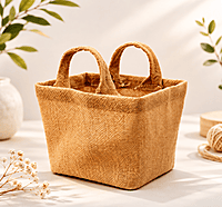 Jute tote bag with dual handles