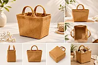 Jute tote bag with dual handles