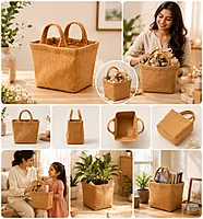 Jute tote bag with dual handles