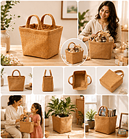 Jute tote bag with dual handles
