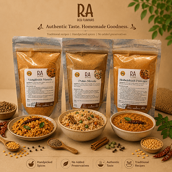 Masala Powder-3*100gm (Vangibath Masala,Paulo Masala,Bisiblebath powder)