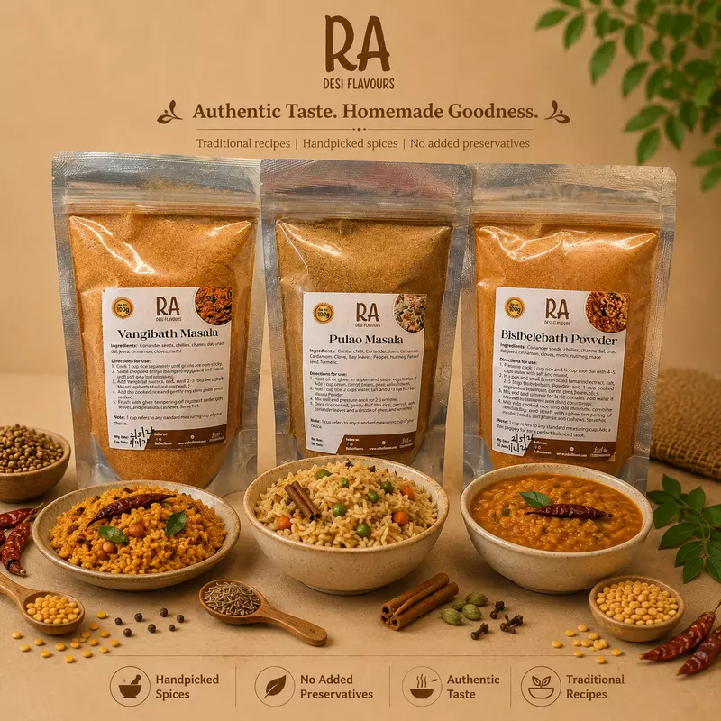Masala Powder-3*100gm (Vangibath Masala,Paulo Masala,Bisiblebath powder)