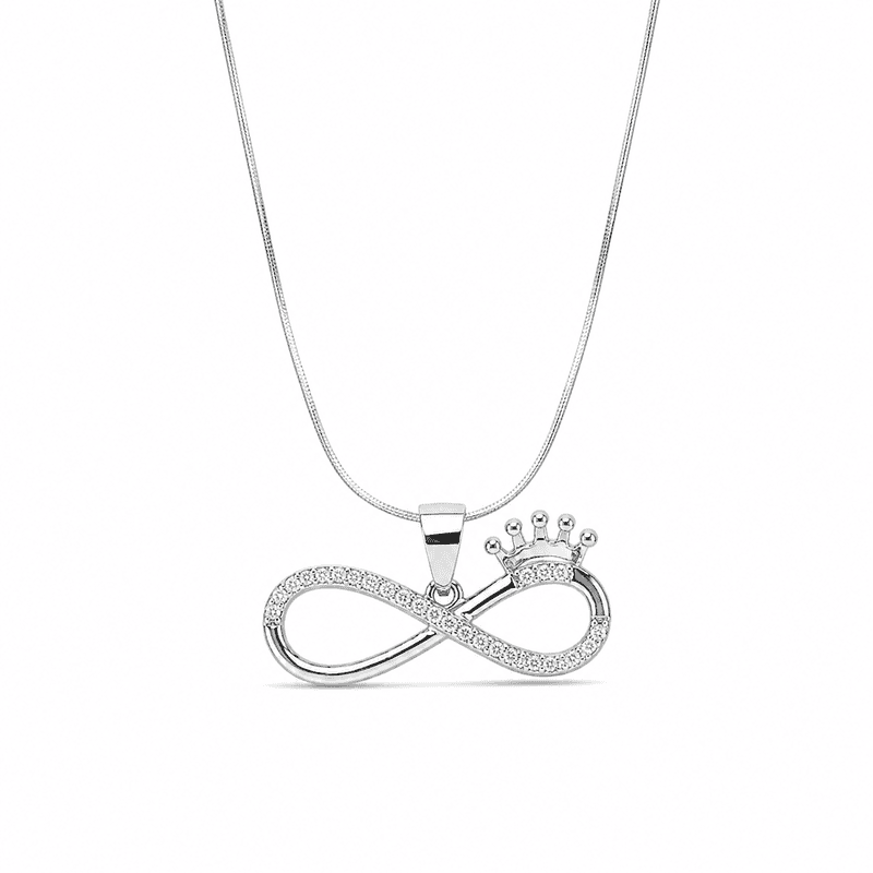 Silver infinity crown symbol pendent with Chain - 18