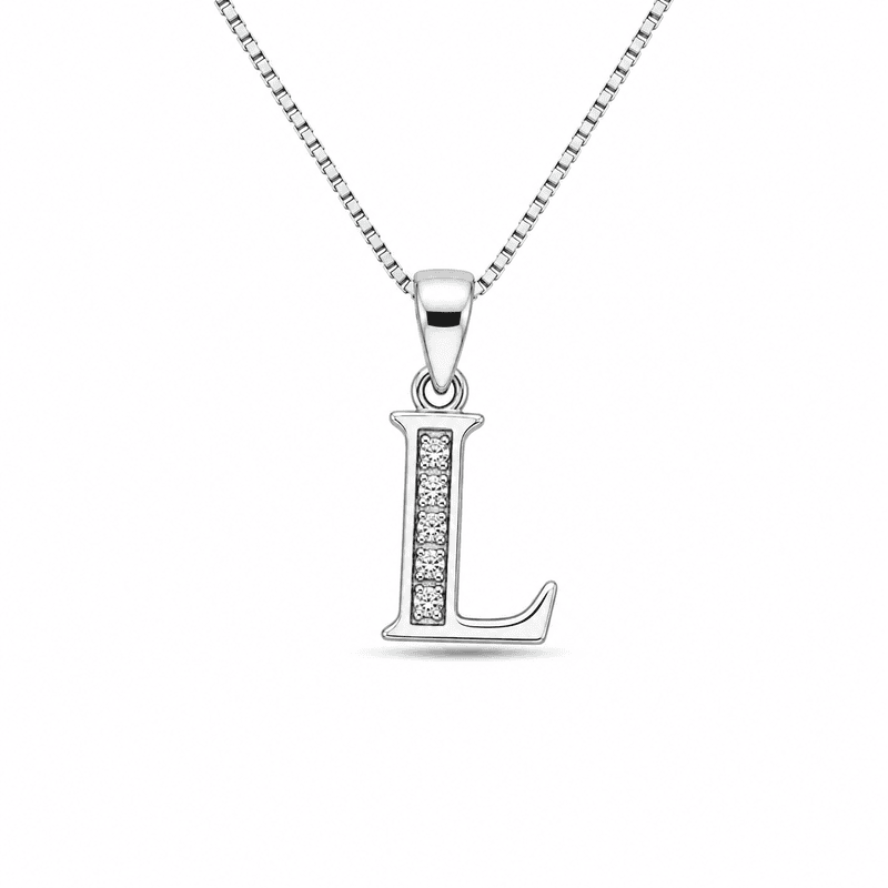 Alphabet L Pendant with Chain - 18