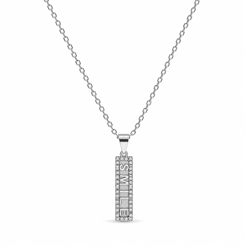 92.50 silver Smile pendent with chian - 18