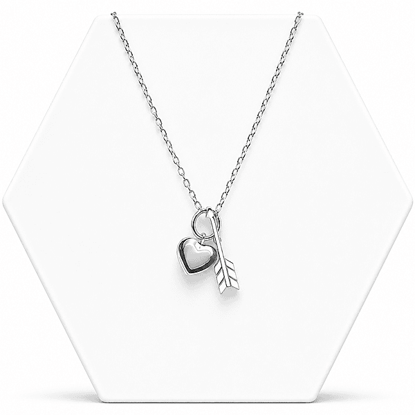 92.50 Silver Heart& Arrow Pendent with chain - 18