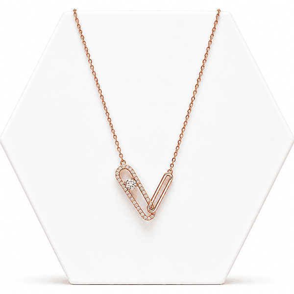 92.50 rose gold Dimond links with chain - 18