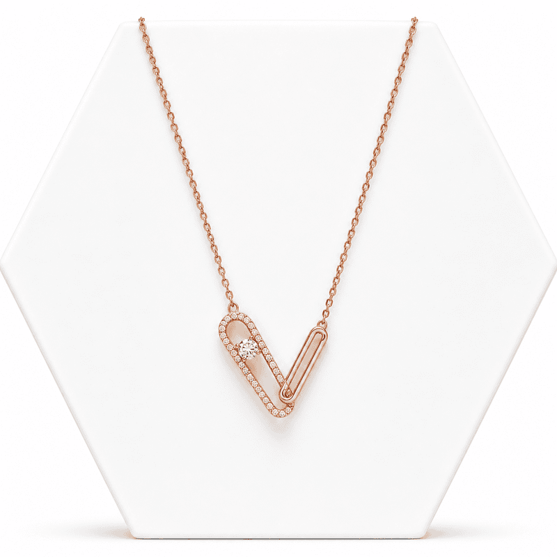 92.50 rose gold Dimond links with chain - 18