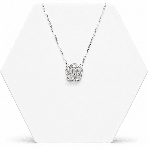 92.50 silver rose pendent with chain - 18