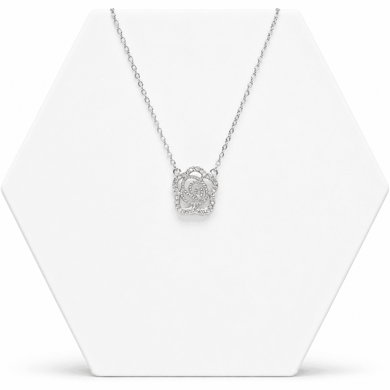 92.50 silver rose pendent with chain - 18