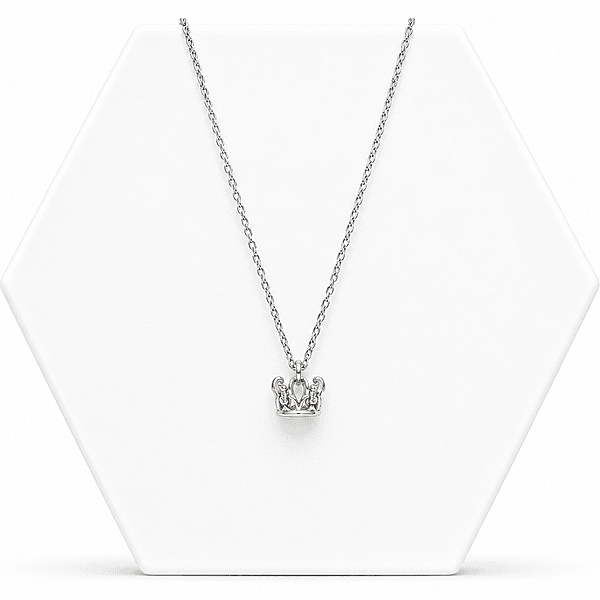 92.50 silver crown pendent with chain - 18