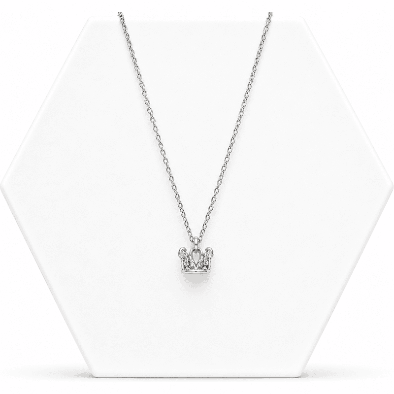 92.50 silver crown pendent with chain - 18