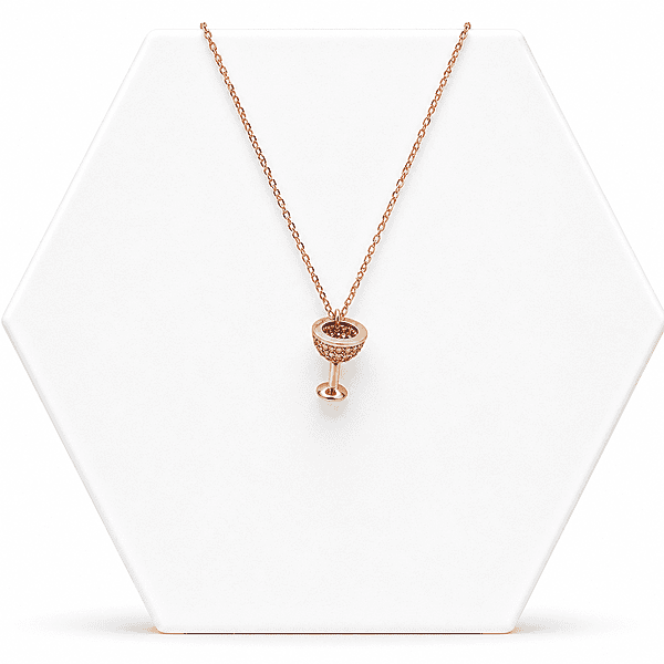 92.50silver rose gold wine cup pendent with chain - 18