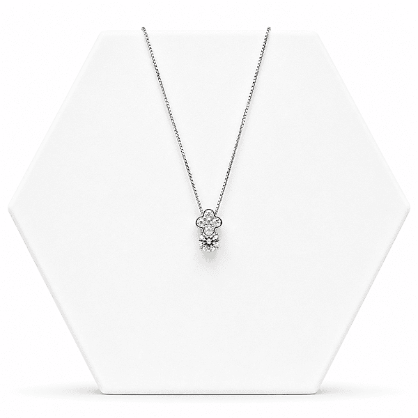 92.50 silver diamond Pendent with chain - 18