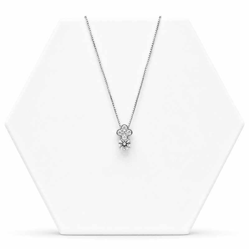 92.50 silver diamond Pendent with chain - 18