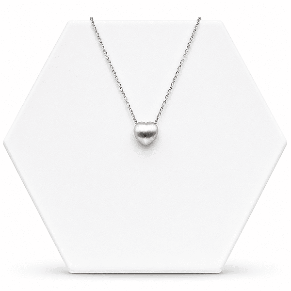 92.50 silver Heart Pendent With Chain - 18