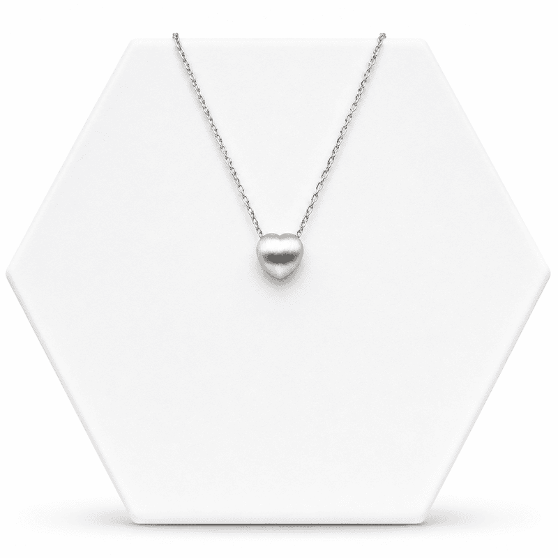 92.50 silver Heart Pendent With Chain - 18