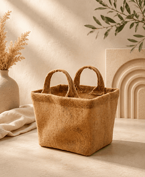 Jute tote bag with dual handle