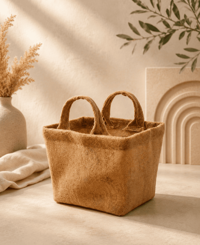 Jute tote bag with dual handle