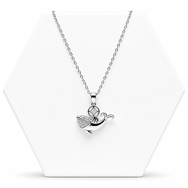 92.50 silver Fish pendent with chain - 18