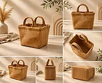 Jute tote bag with dual handle