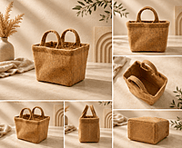Jute tote bag with dual handle