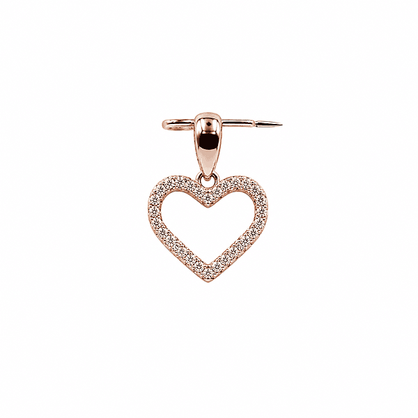 92.50 silver rose gold Dimond Heart pendent - 1.5