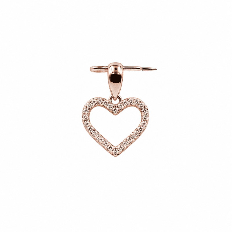 92.50 silver rose gold Dimond Heart pendent - 1.5