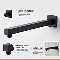 Matt Black Shower Arm 18 Inch