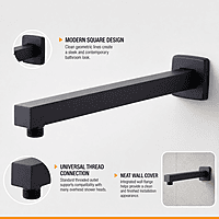 Matt Black Shower Arm 18 Inch
