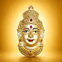 Goddess Lakshmi Face Idol for Home Decor | Gold Finish Devi Wall Hanging Mask | Spiritual Pooja Decorative Murti