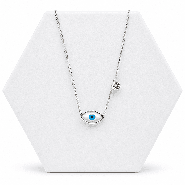 92.50 Silver evil eye pendent chain - 18