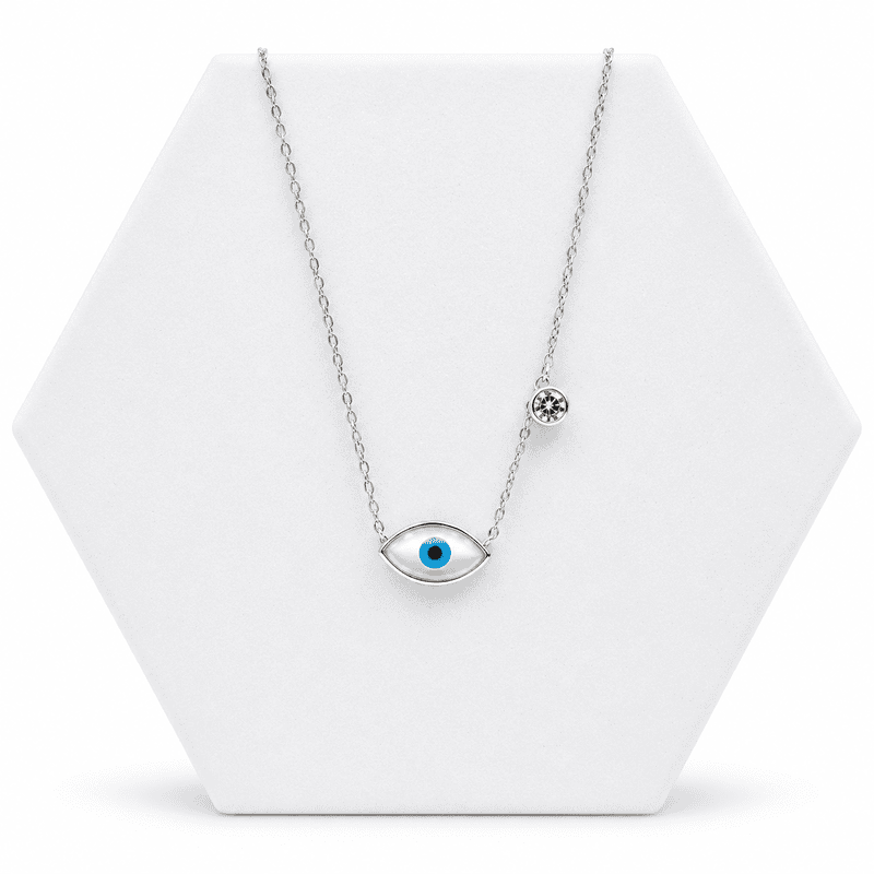 92.50 Silver evil eye pendent chain - 18