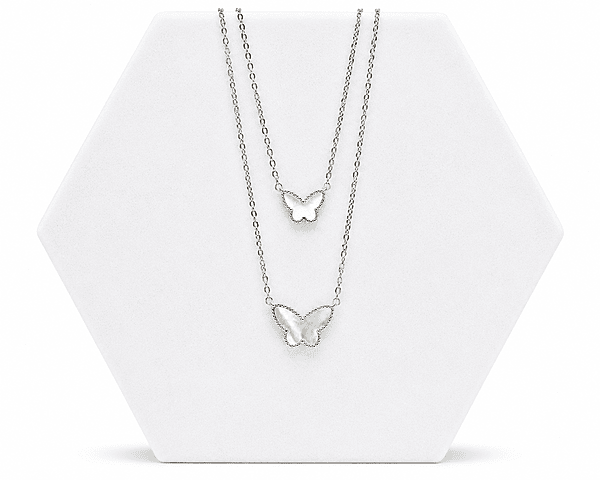 92.50 Silver double butterfly neckless - 18