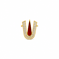 Gold Plated Stone Studded Thirunamam Tilak Sticker | Traditional God Namam Decorative Accessory