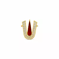 Gold Plated Stone Studded Thirunamam Tilak Sticker | Traditional God Namam Decorative Accessory