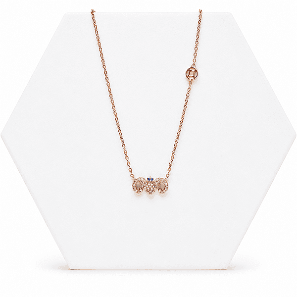 92.50 silver rose gold pendent with chain - 18