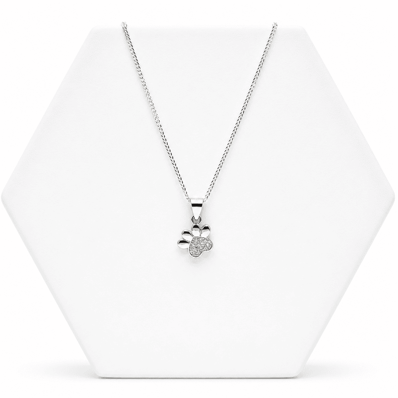 92.50 silver paw symbol Pendent with chain - 18