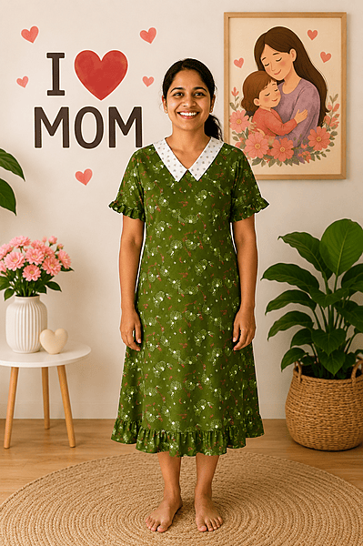 Feeding Dress-Collar-Green