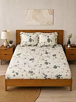 Luxury Frill Fitted Bedsheet with Soft Fabric & Elegant Ruffle Design for Modern Bedroom Decor