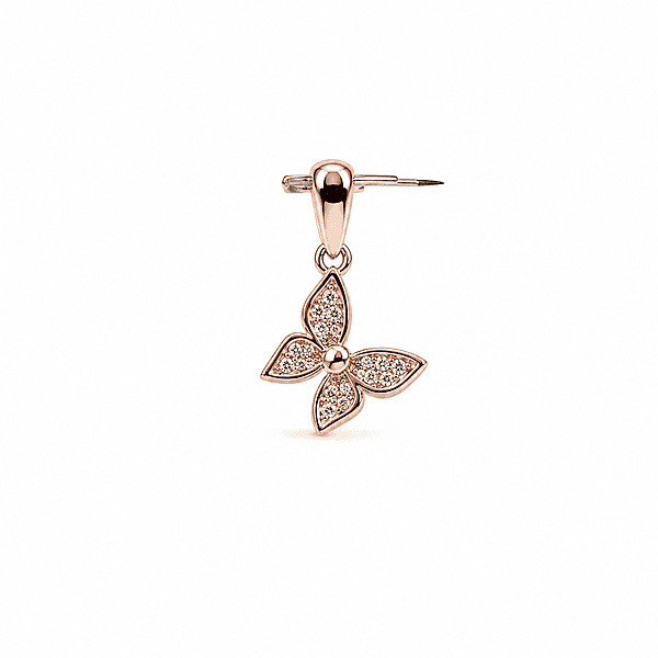 92.50silver rose gold butterfly pendent only - 2