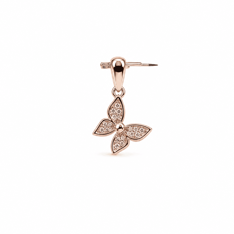 92.50silver rose gold butterfly pendent only - 2