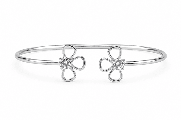 92.50 Silver Adjustable bracelet For women flower - Silver
