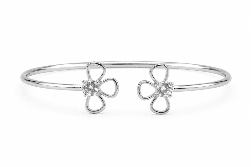 92.50 Silver Adjustable bracelet For women flower - Silver