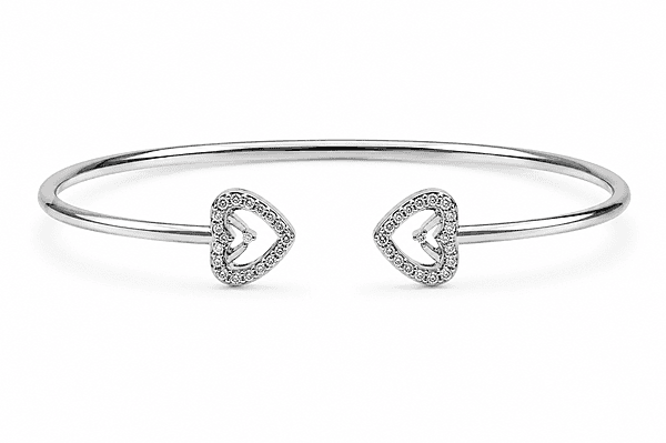 92.50 Silver Bracelet For women Adjustable Heart - Silver