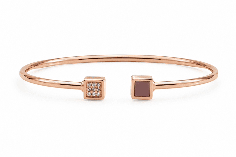 92.50 Silver Rose Gold Bracelet For women Adjustable - Rose gold
