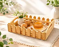 Pinewood picket fence serving tray
