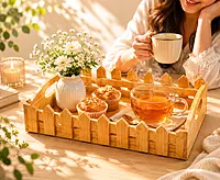 Pinewood picket fence serving tray