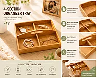 pinewood 4- section orgnaizer tray