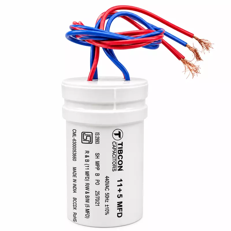 TIBCON 11+5 MFD Washing Machine Dual CAPACITOR